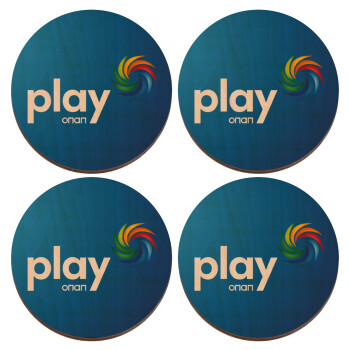 Play by ΟΠΑΠ, ΣΕΤ x4 Σουβέρ ξύλινα στρογγυλά plywood (9cm)