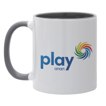 Play by ΟΠΑΠ, Mug colored grey, ceramic, 330ml