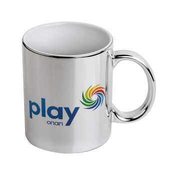 Play by ΟΠΑΠ, Mug ceramic, silver mirror, 330ml