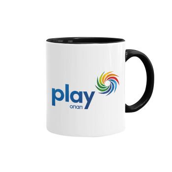 Play by ΟΠΑΠ, Mug colored black, ceramic, 330ml