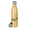 Glitter gold stainless steel thermos bottle, double-walled, 500ml