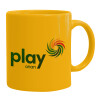 Ceramic coffee mug yellow, 330ml (1pcs)