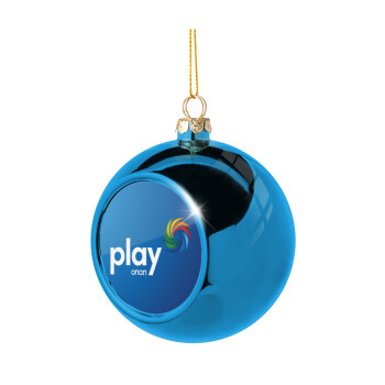 Play by ΟΠΑΠ, Blue Christmas tree ball ornament 8cm