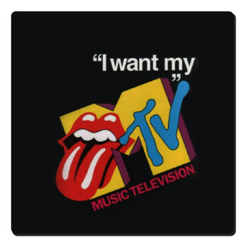 I want my MTV, Τετράγωνο μαγνητάκι ξύλινο 6x6cm