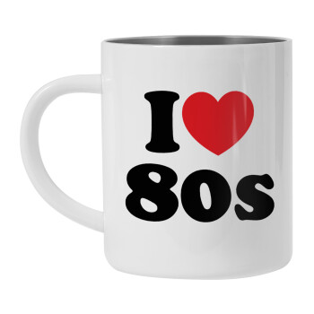 I Love 80s, Mug Stainless steel double wall 450ml