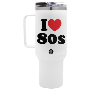 I Love 80s, Mega Tumbler με καπάκι, διπλού τοιχώματος (θερμό) 1,2L