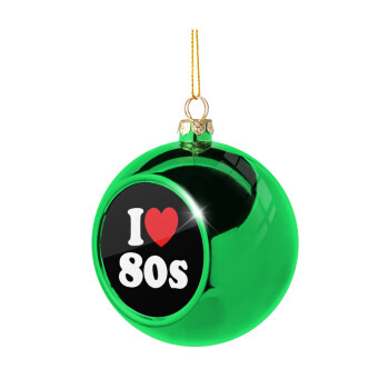 I Love 80s, Green Christmas tree ornament ball 8cm