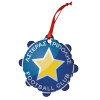 Christmas ornament snowflake wooden 7.5cm