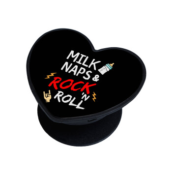 milk naps and Rock n' Roll, Phone Holders Stand  καρδιά Μαύρο Βάση Στήριξης Κινητού στο Χέρι