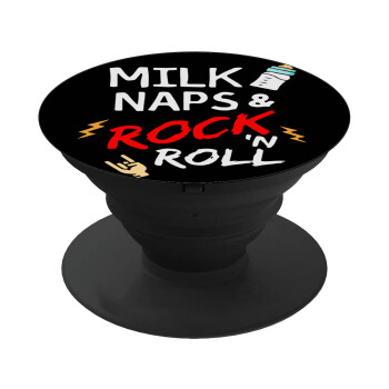 milk naps and Rock n' Roll, Phone Holders Stand  Black Hand-held Mobile Phone Holder