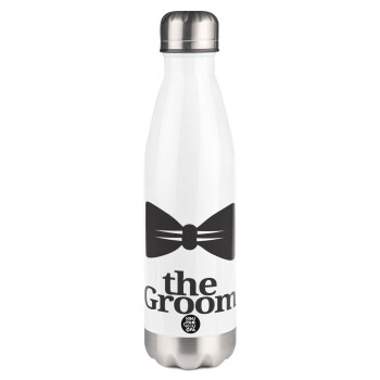 The Groom, Metal mug thermos White (Stainless steel), double wall, 500ml
