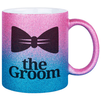 The Groom, Κούπα Χρυσή/Μπλε Glitter, κεραμική, 330ml