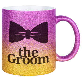 The Groom, Κούπα Χρυσή/Ροζ Glitter, κεραμική, 330ml