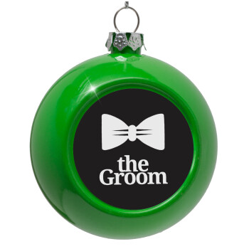 The Groom, Green Christmas tree ornament bauble 8cm