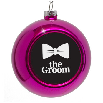 The Groom, Purple Christmas tree ornament bauble 8cm