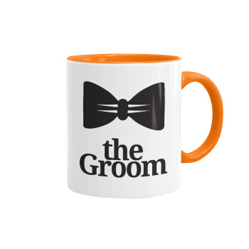 The Groom, Mug colored orange, ceramic, 330ml