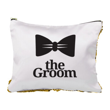 The Groom, Sequin Gold Pouch Cosmetic Bag