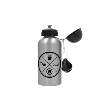 The Bachelor Rules, Metallic water jug, Silver, aluminum 500ml
