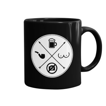 The Bachelor Rules, Mug black, ceramic, 330ml