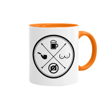 The Bachelor Rules, Mug colored orange, ceramic, 330ml