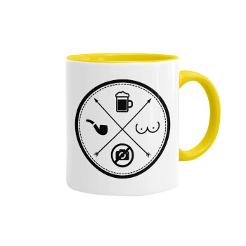 The Bachelor Rules, Mug colored yellow, ceramic, 330ml