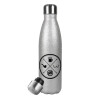 Metallic Glitter Silver Thermos Flask (Stainless steel), double-walled, 500ml