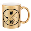 Mug ceramic, gold mirror, 330ml