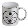 Mug ceramic, silver mirror, 330ml