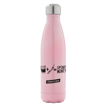 Spend Money, Metal mug thermos Pink Iridiscent (Stainless steel), double wall, 500ml