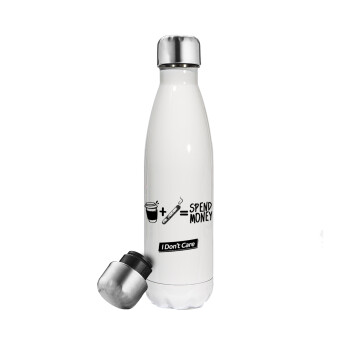 Spend Money, Metal mug thermos White (Stainless steel), double wall, 500ml