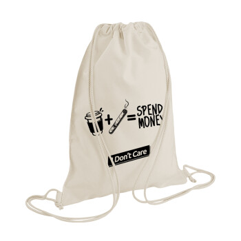 Spend Money, Backpack bag GYMBAG natural (28x40cm)