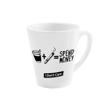 Spend Money, Κούπα κωνική Latte Λευκή, κεραμική, 300ml