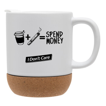 Spend Money, Ceramic coffee mug Cork (MAT), 330ml (1pcs)