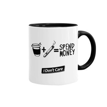 Spend Money, Mug colored black, ceramic, 330ml
