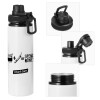 Metal water bottle with safety cap, aluminum 850ml