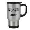 Stainless steel travel mug with lid, double wall 450ml