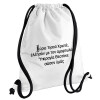 Backpack pouch GYMBAG white, with pocket (40x48cm) & thick cords