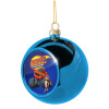 Blue Christmas tree ball ornament 8cm