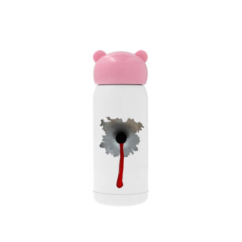 Bullet holes, Pink stainless steel thermal flask, 320ml