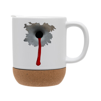 Bullet holes, Ceramic coffee mug Cork (MAT), 330ml (1pcs)