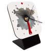 Quartz Wooden table clock with hands (10cm)