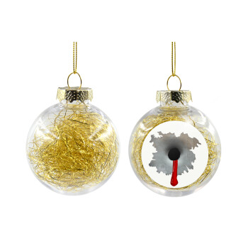 Bullet holes, Transparent Christmas tree ball ornament with gold filling 8cm