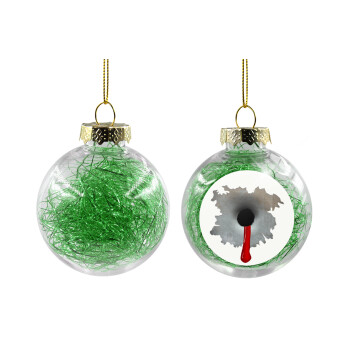 Bullet holes, Χριστουγεννιάτικη μπάλα δένδρου διάφανη με πράσινο γέμισμα 8cm