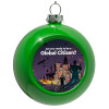 Green Christmas tree ornament bauble 8cm