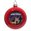 Red Christmas tree ornament bauble 8cm