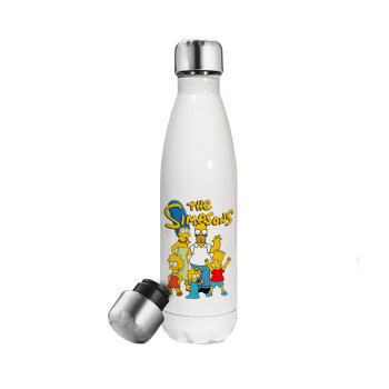 The Simpsons, Metal mug thermos White (Stainless steel), double wall, 500ml