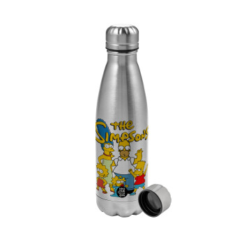 The Simpsons, Metallic water bottle, stainless steel, 750ml