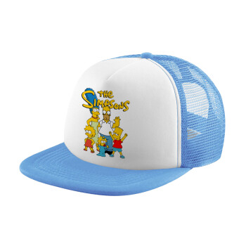 The Simpsons, Child's Soft Trucker Hat with Blue/White Mesh (POLYESTER, CHILD, ONE SIZE)