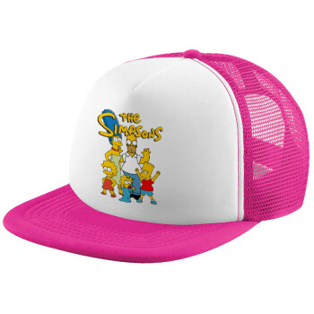 The Simpsons, Child's Soft Trucker Hat with Pink/White Mesh (POLYESTER, CHILD, ONE SIZE)