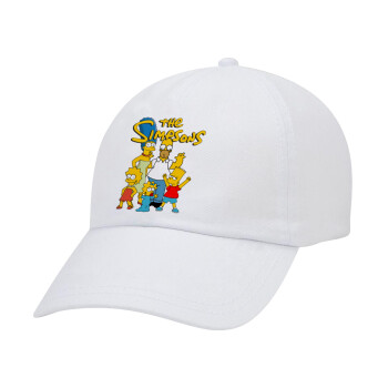 The Simpsons, Καπέλο Ενηλίκων Baseball Λευκό 5-φύλλο (POLYESTER, ΕΝΗΛΙΚΩΝ, UNISEX, ONE SIZE)